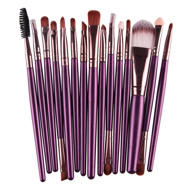 MAANGE Pro 15Pcs Makeup Brushes Set Eye Shadow Foundation Powder Eyeliner Eyelash Lip Make Up Brush Cosmetic Beauty Tool Kit Hot