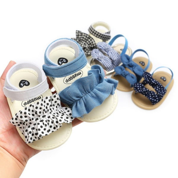 Summer Baby Sandals for Girls Newborn Dot Bow Princess Baby Girl Shoes Cotton Sandals Baby Girl Shoes