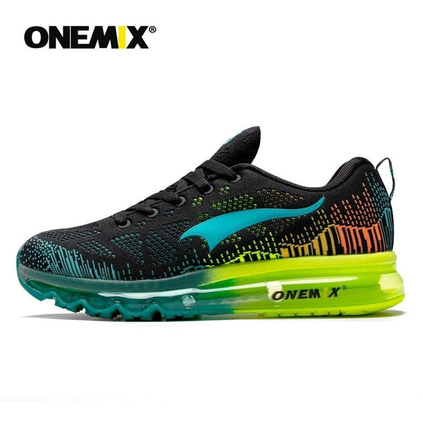 ONEMIX Men's Sport Running Shoes Music Rhythm Men's Sneakers Breathable Mesh Outdoor Athletic Shoe Light Male Shoe Size EU 39-47