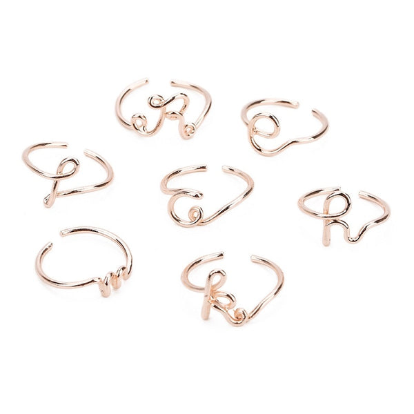 Unisex Gold Silver Color A-Z 26 Letters Initial Name Rings for Women Men Geometric Alloy Creative Finger Rings Jewelry Wholesale