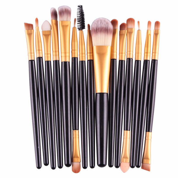 MAANGE Pro 15Pcs Makeup Brushes Set Eye Shadow Foundation Powder Eyeliner Eyelash Lip Make Up Brush Cosmetic Beauty Tool Kit Hot