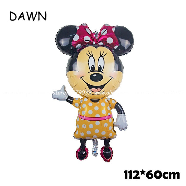 112cm Giant Mickey Minnie Mouse Balloon Cartoon Foil Birthday Party Balloon Kids Birthday Party Decorations Classic Toys Gift