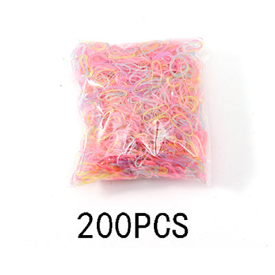 200/1000PCS Cute Girls Colourful Ring Disposable Elastic Hair Bands Ponytail Holder Rubber Band Scrunchies Kids Hair Accessories