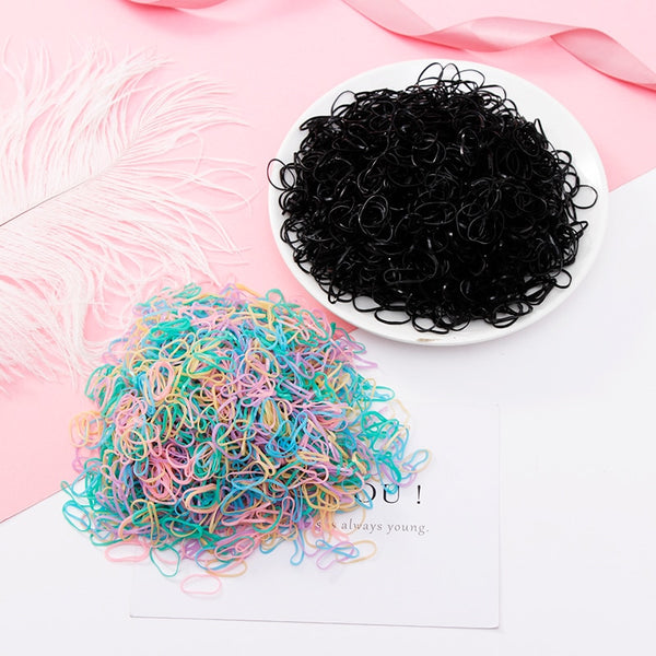 200/1000PCS Cute Girls Colourful Ring Disposable Elastic Hair Bands Ponytail Holder Rubber Band Scrunchies Kids Hair Accessories