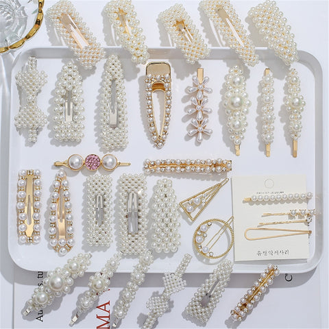 2/4/3/5Pc Hairpins With Pearl Hair Clip Hairband Comb Bobby Pin Barrette Hairpin Headdress Accessories Beauty Styling Tools New