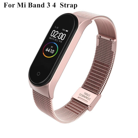 Strap For Xiaomi Mi Band 3 4 Wrist Metal Bracelet Screwless Stainless Steel for Xiaomi Mi Band 4 3 Strap Wristbands Pulseira