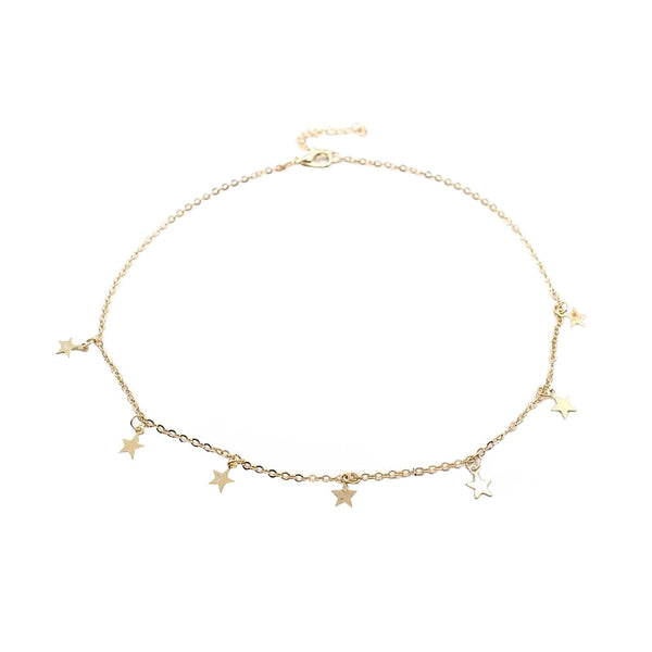 PICKYZ Boho Women chocker gold Silver Chain star choker Necklace collana Kolye Bijoux Collares Mujer gargantilha Collier Femme