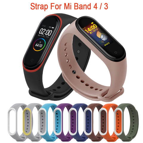 For Xiaomi Mi Band 4 Strap Silicone Wrist Strap For Xiaomi Mi Band 4 Accessories Bracelet Replacement Dual Color Straps