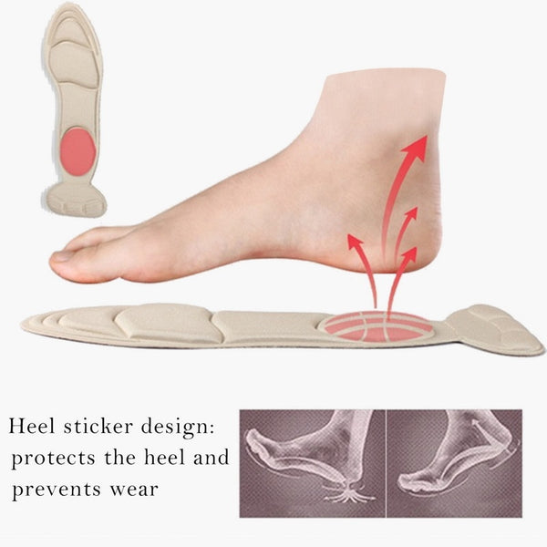 1 Pair Women Insole Pad Breathable Anti-slip Inserts High Heel Insert Pad Foot Heel Protector Shoes Accessories