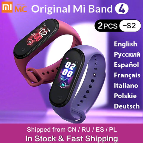 In Stock Original Xiaomi Mi Band 4 Smart Miband 3 Color Screen Bracelet Heart Rate Fitness Tracker Bluetooth5.0 Waterproof Band4