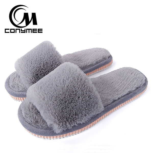 2019 Womens Fur Slippers Winter Shoes