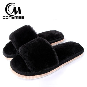 2019 Womens Fur Slippers Winter Shoes