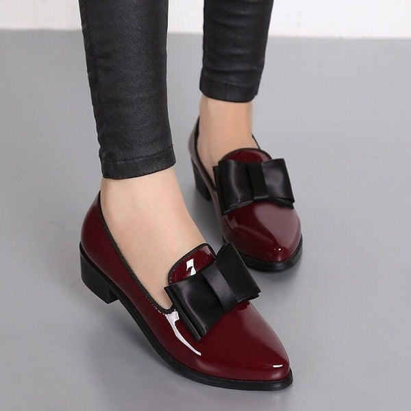 New Women Pumps Fashion Bowknot Shiny