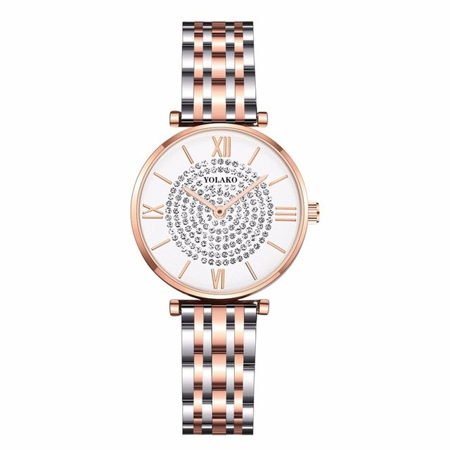 Luxury Crystal Women Bracelet Watches 2019 Top Brand Fashion Casual Quartz Full Steel Round Dial Waterproof Female Wristwatch