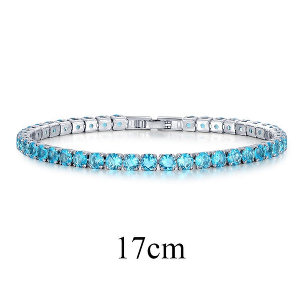 UMODE Fashion Charm Tennis Bracelets For Women Men Colorful Zirconia Jewelry Box Chain Braclets Gifts Pulseira Feminina AUB0097