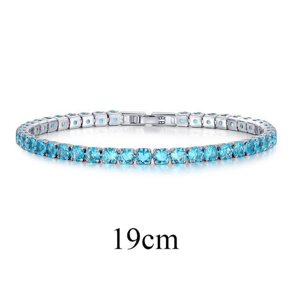 UMODE Fashion Charm Tennis Bracelets For Women Men Colorful Zirconia Jewelry Box Chain Braclets Gifts Pulseira Feminina AUB0097