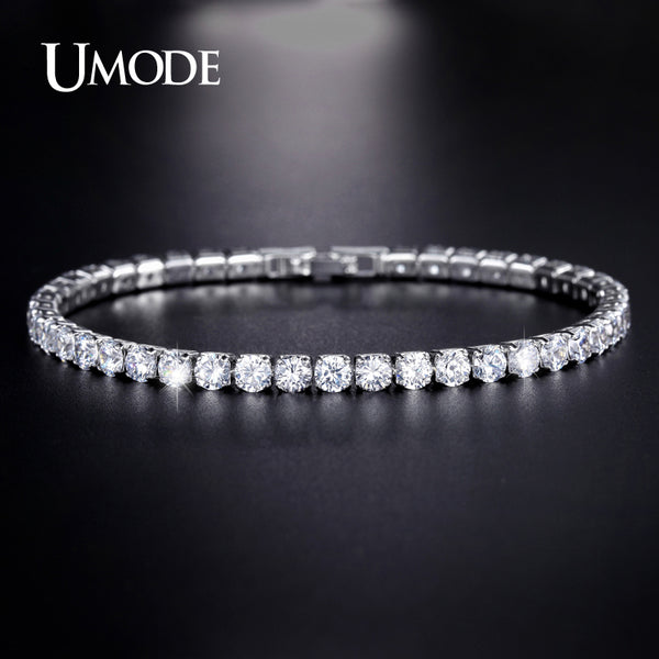 UMODE Fashion Charm Tennis Bracelets For Women Men Colorful Zirconia Jewelry Box Chain Braclets Gifts Pulseira Feminina AUB0097