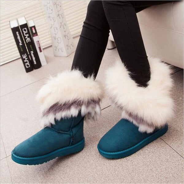 Women Flats Ankle Snow Boots Fur Boots