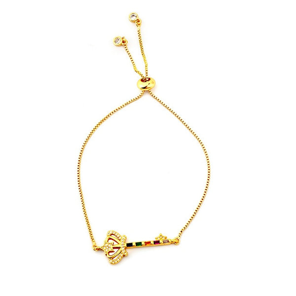 fashion rainbow series shell bracelet&bangle jewelry colorful zircon adjustable bracelet copper cross chain bracelets gift