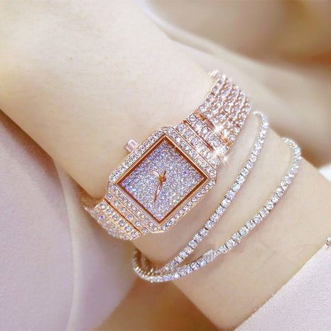 Hot New Square Women Watch Rhinestone Watches Diamond Dress Watch Bracelet Wristwatch ladies Crystal Watch relogio feminino 2018