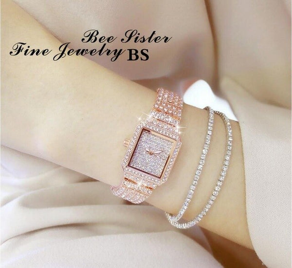 Hot New Square Women Watch Rhinestone Watches Diamond Dress Watch Bracelet Wristwatch ladies Crystal Watch relogio feminino 2018