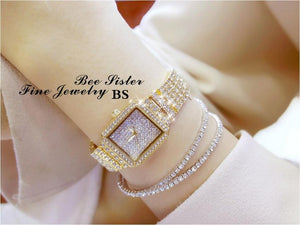 Hot New Square Women Watch Rhinestone Watches Diamond Dress Watch Bracelet Wristwatch ladies Crystal Watch relogio feminino 2018