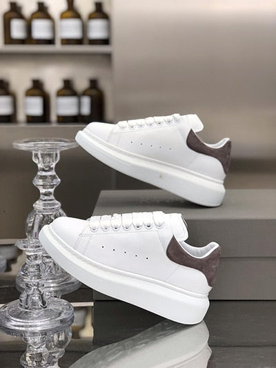 BELLECOM 2019Women's Small White mcqueen shoes Breathable Muffin Thick-soled Lace zapatos de mujer sapato feminino sneakers