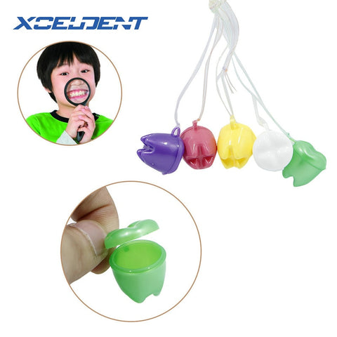 5pcs Children Kids First Teeth Tooth Fairy Saver Boxes Cases with String