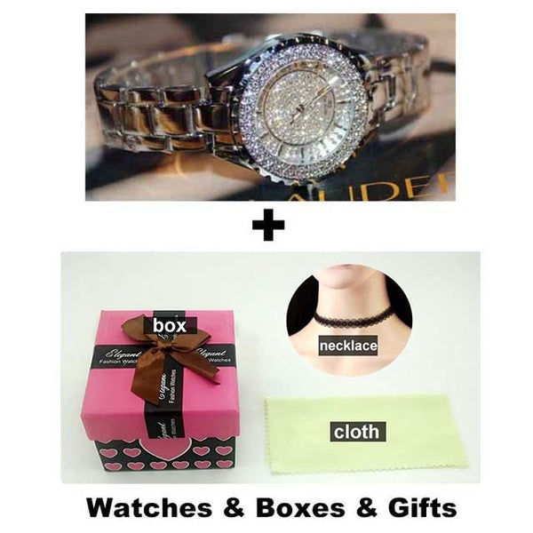 BS Women Quartz Watches Fashion Luxury Lady Rhinestone Wristwatch Ladies Crystal Dress Bracelet Gold Watch Clock relojes mujer