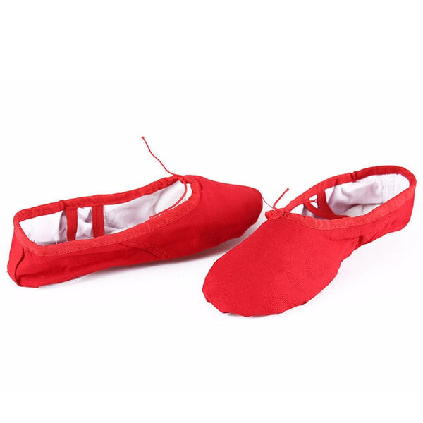 USHINE EU22-45 Cloth Head Yoga Slippers Teacher Gym Indoor Exercise Canvas Black Ballet Dance Shoes Children Kids Girls Woman