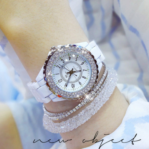 2019 BS bee sister Women Watch Luxury Wrist Watch Women White Ceramic Fashion Ladies Watch Reloj Mujer Gifts For Women Saati