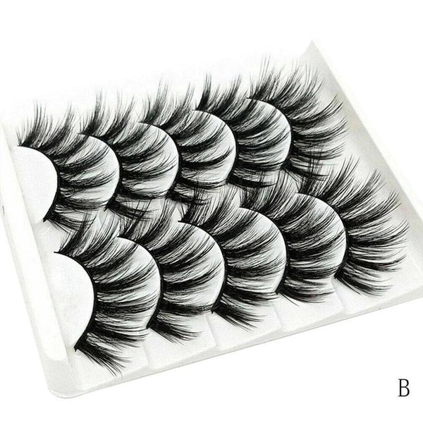 5Pair Mink Hair False Eyelashes Natural Cross