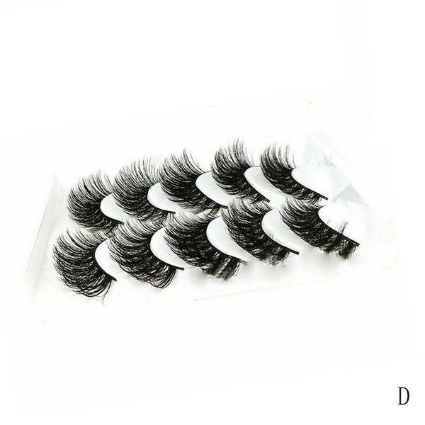 5Pair Mink Hair False Eyelashes Natural Cross