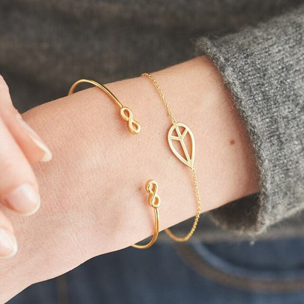 5 Pcs/Set Gold Link Chain Crystal Leaf Arrow Charm Bracelet for Women Knot Moon Cuff Bracelet Bangle Set Girls Braclets 2019 New